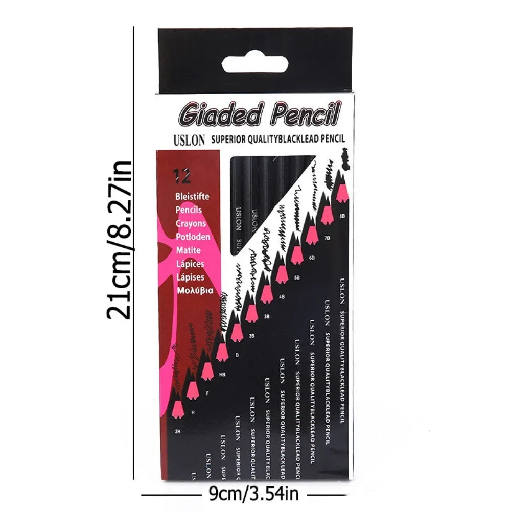 TWBEB Professional Sketching Pencil Set — 12-Piece Graphite Drawing Kit