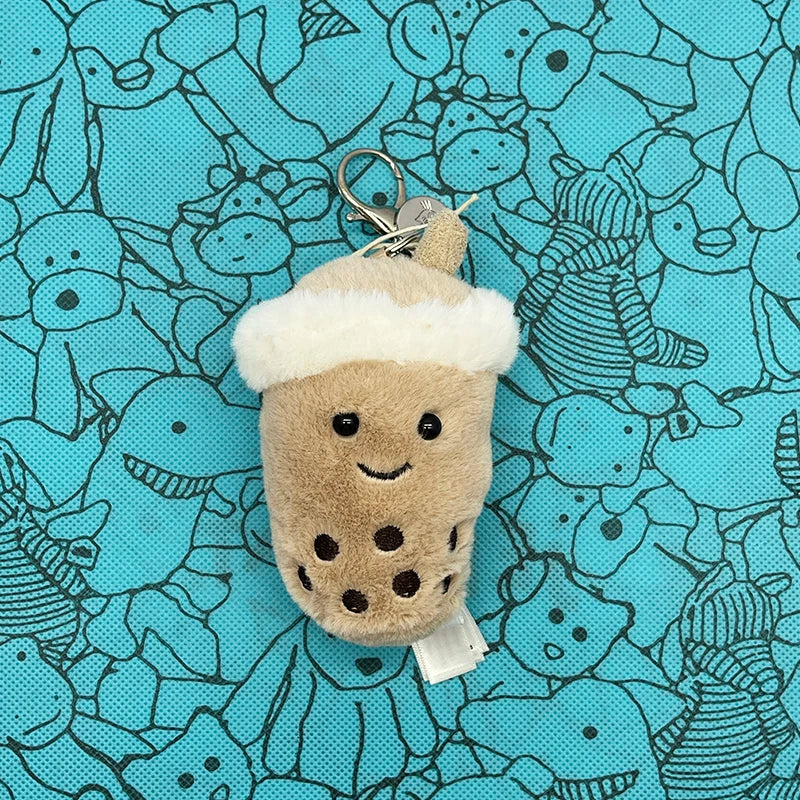 Assorted Plush Keychain Charm — Cute Animal & Food Backpack Pendant
