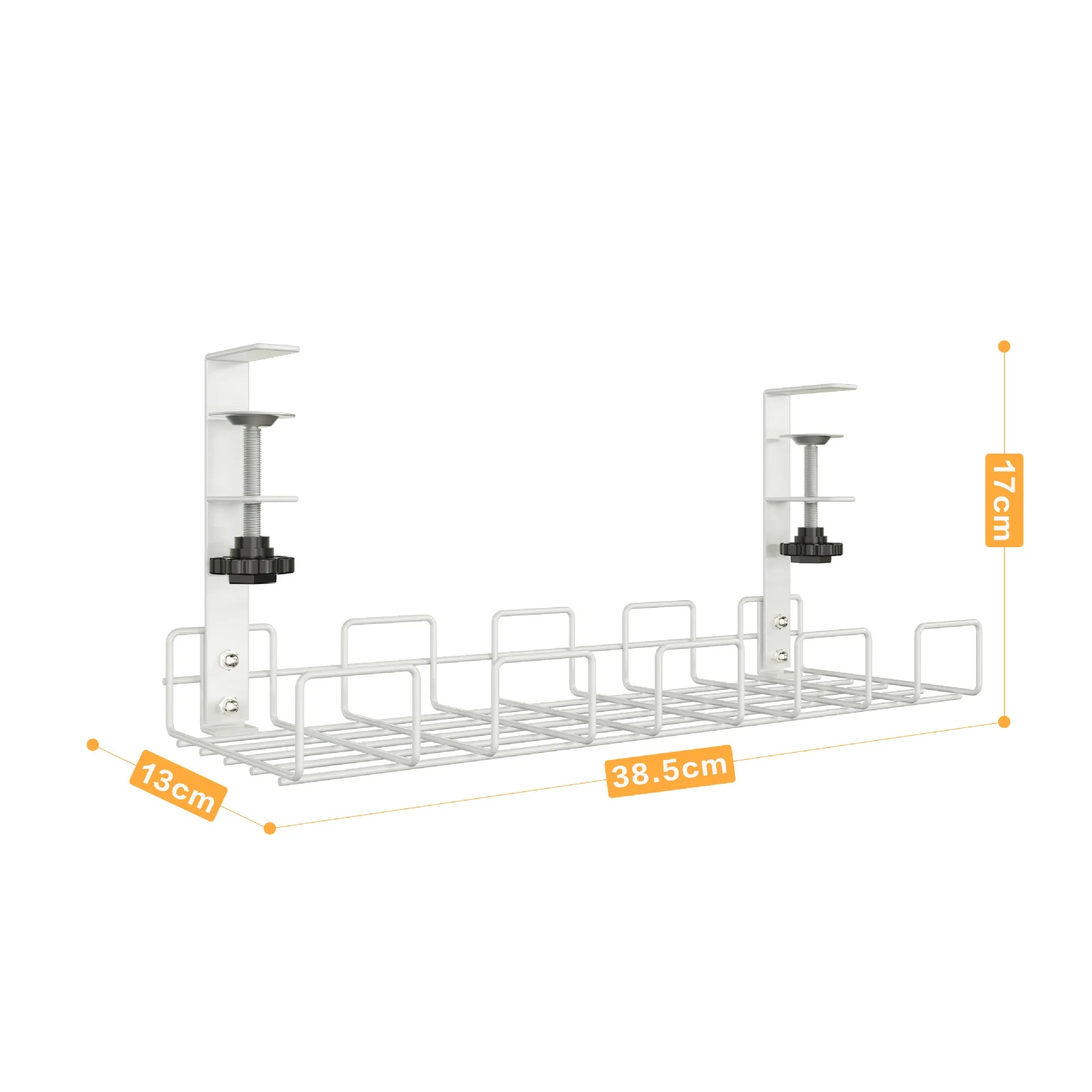 Under Desk Cable Management Tray — No-Drill Metal Wire Organizer