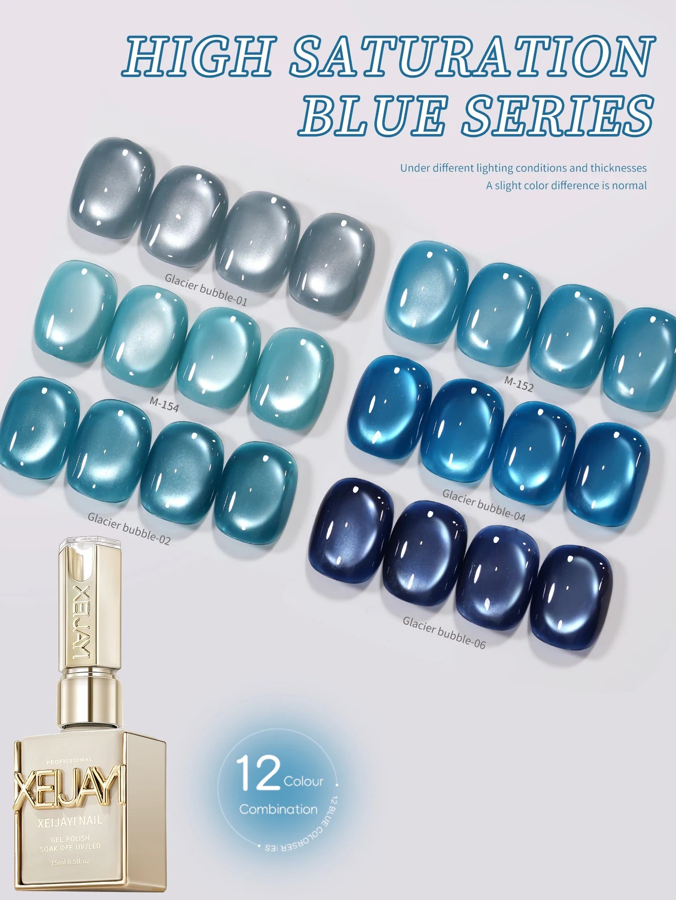 XEIJAYI 12-Piece Gel Nail Polish Set — Semi-Permanent Manicure Kit