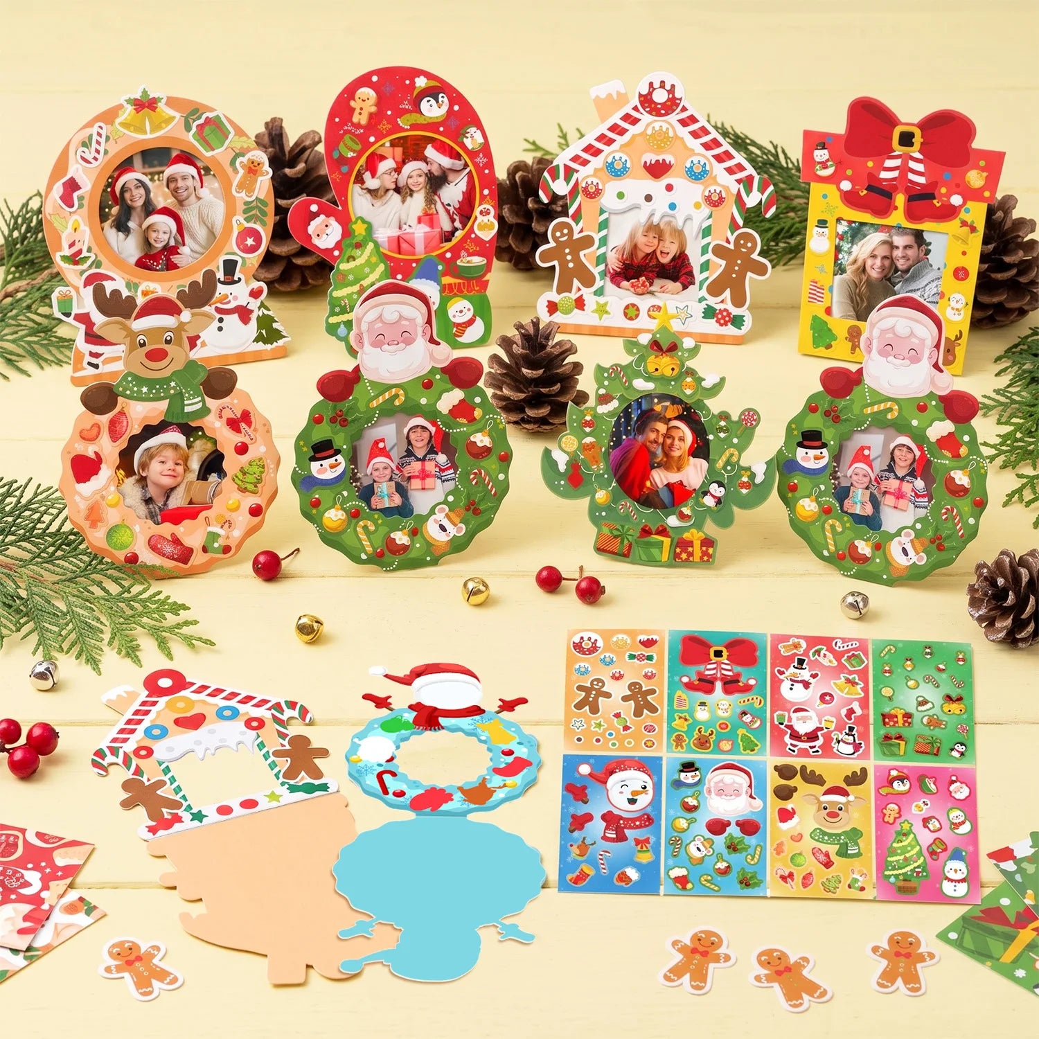 Christmas Photo Props and DIY Stickers — 64 Piece Party Decoration Set