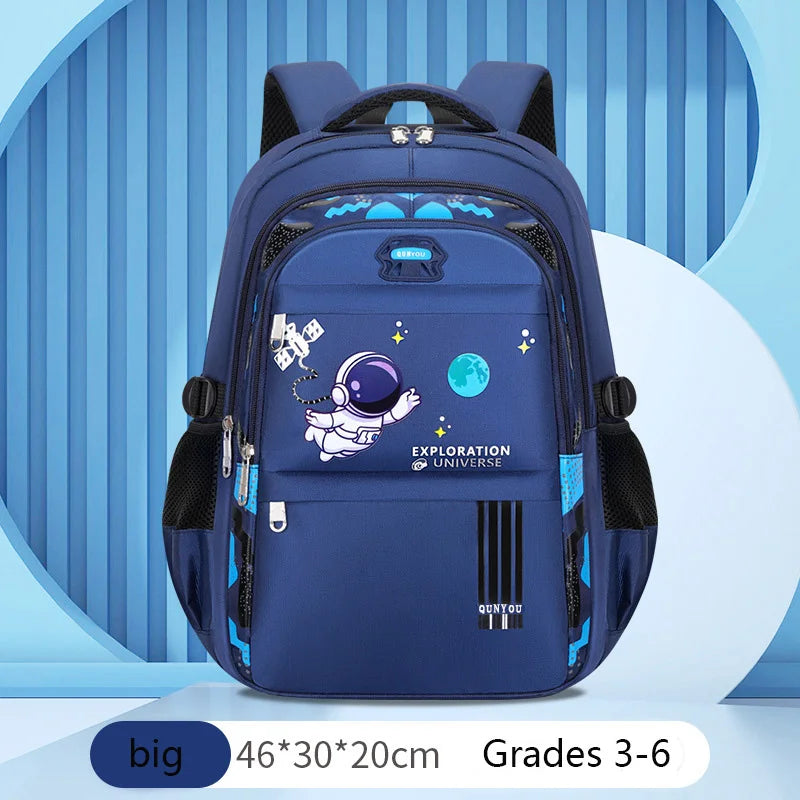 Astronaut Print Kids Backpack — Waterproof School Bag for Boys
