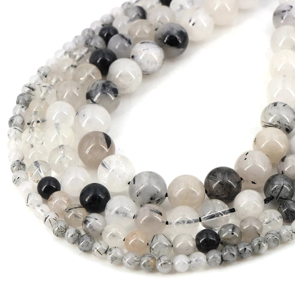 Natural Stone Gemstone Beads — Round Crystal Spacers for Jewelry Making