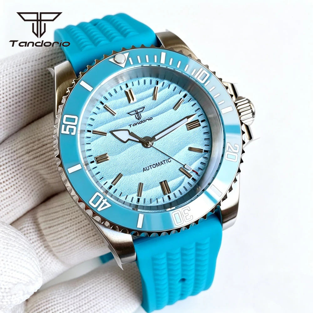 Tandorio Men's Automatic Watch — 40mm Stainless Steel with Sand Dune Dial