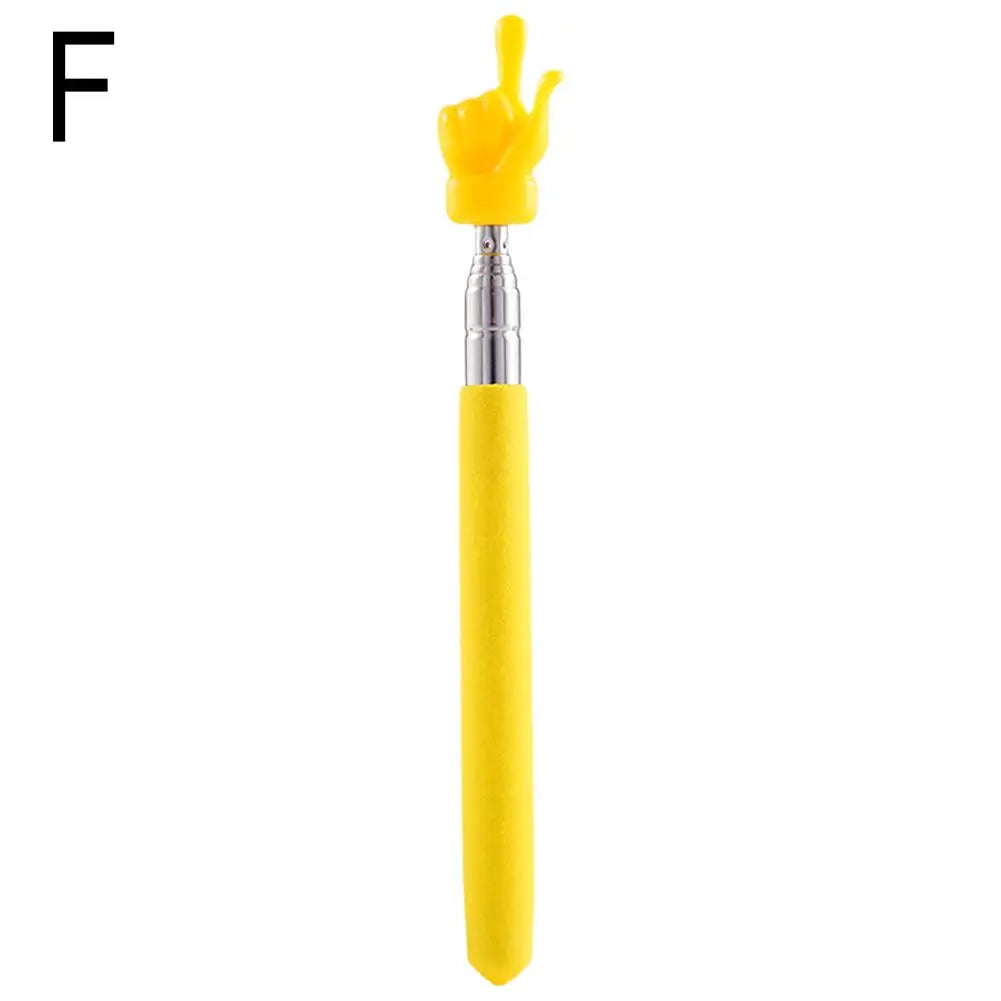 Retractable Finger Design Teacher Pointer — Telescopic Stainless Steel Teaching Stick