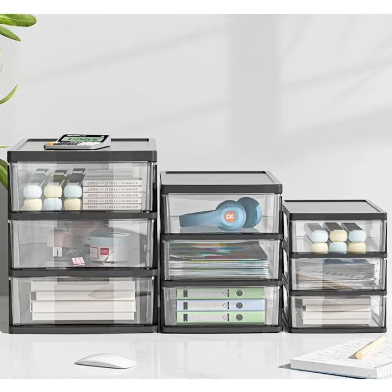 Transparent Desktop Storage Box — Multi-Tier Organizer for Stationery & Cosmetics