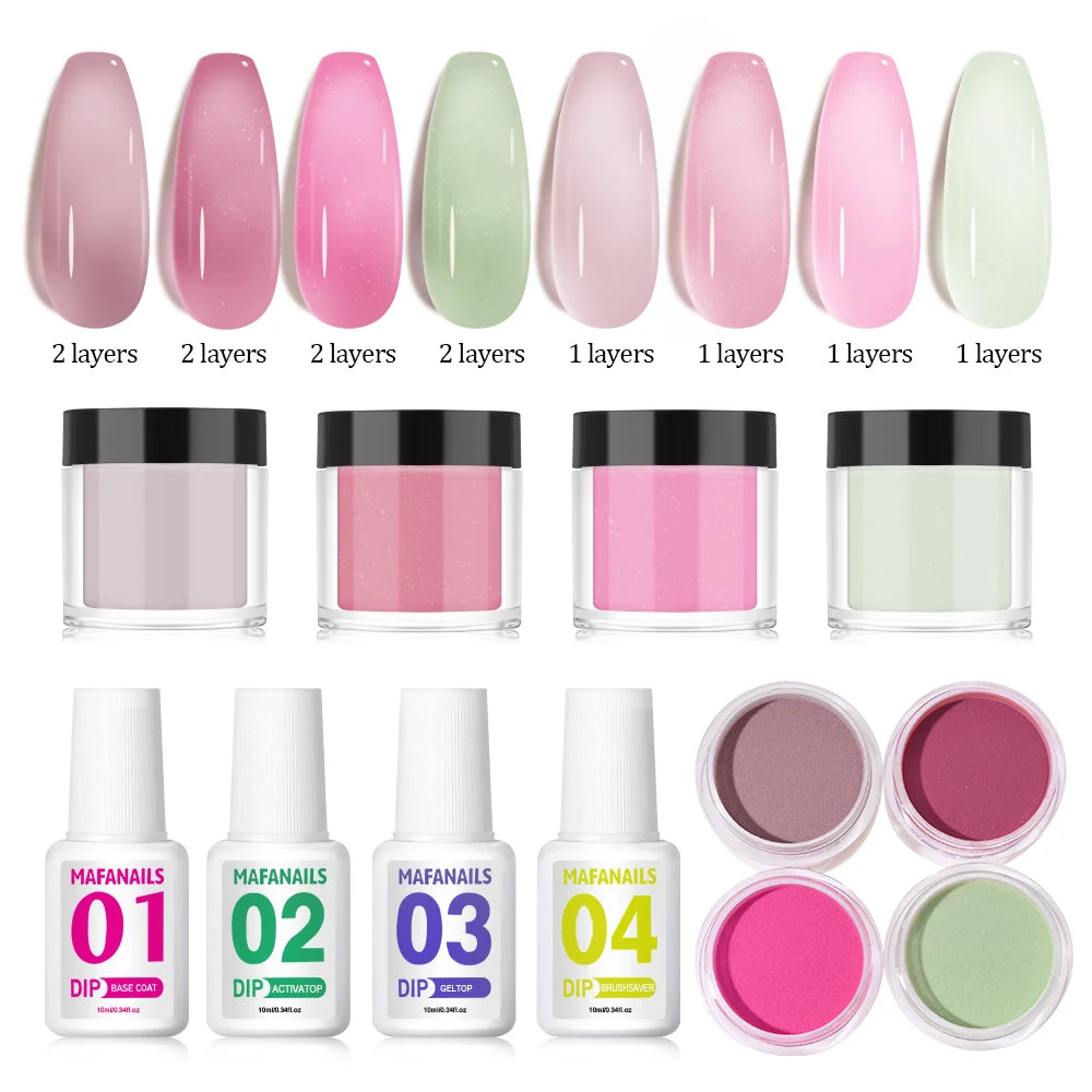 HotPress Professional Acrylic Nail Kit — 8-Piece Monomer and Powder Set