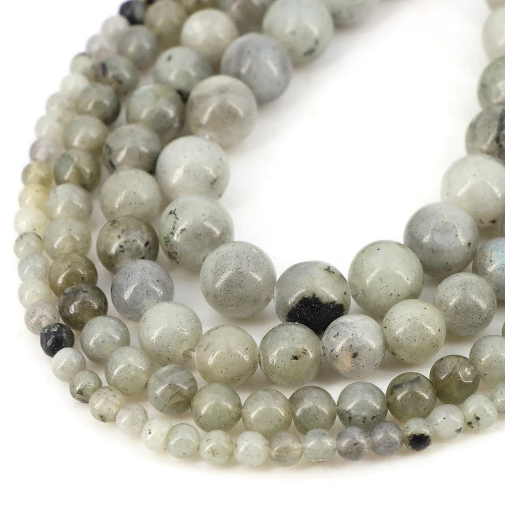 Natural Stone Gemstone Beads — Round Crystal Spacers for Jewelry Making