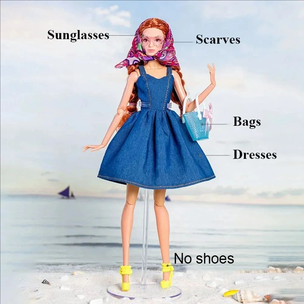 Xianxian Princess European Lace Golden Dress — Elegant Doll Clothing Set