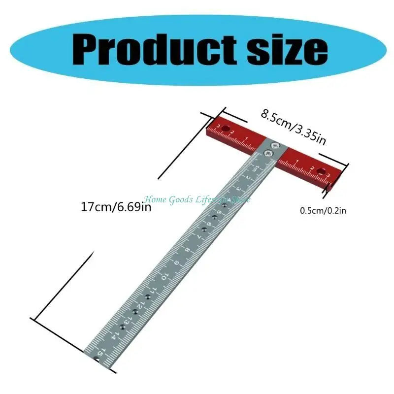 Aluminum Alloy Drafting T Square Ruler — Precise Measuring Tool for Woodworking