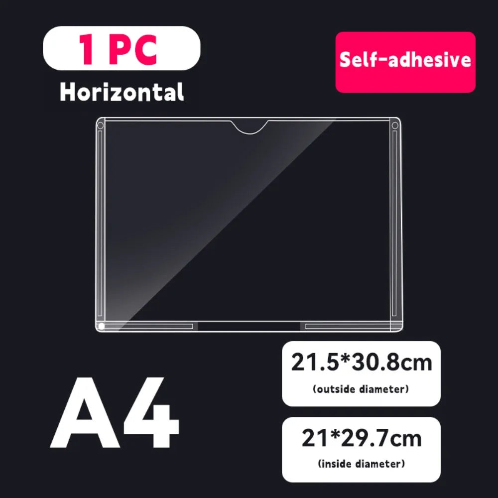 Clear Acrylic Label Holder — Self-Adhesive Sign Display for Shelves