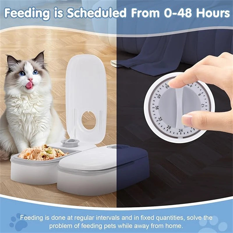 Automatic Pet Feeder — 48-Hour Timed Food Dispenser for Cats and Dogs