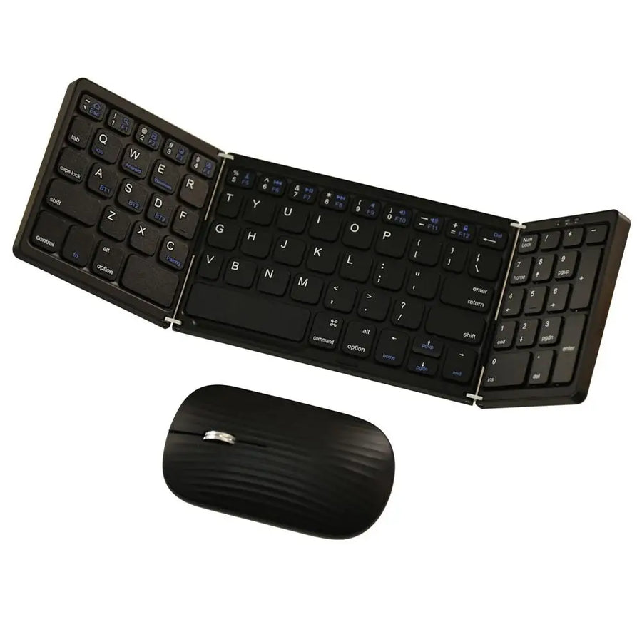 Foldable Wireless Bluetooth Keyboard — Compact Tri-Fold Design with Touchpad