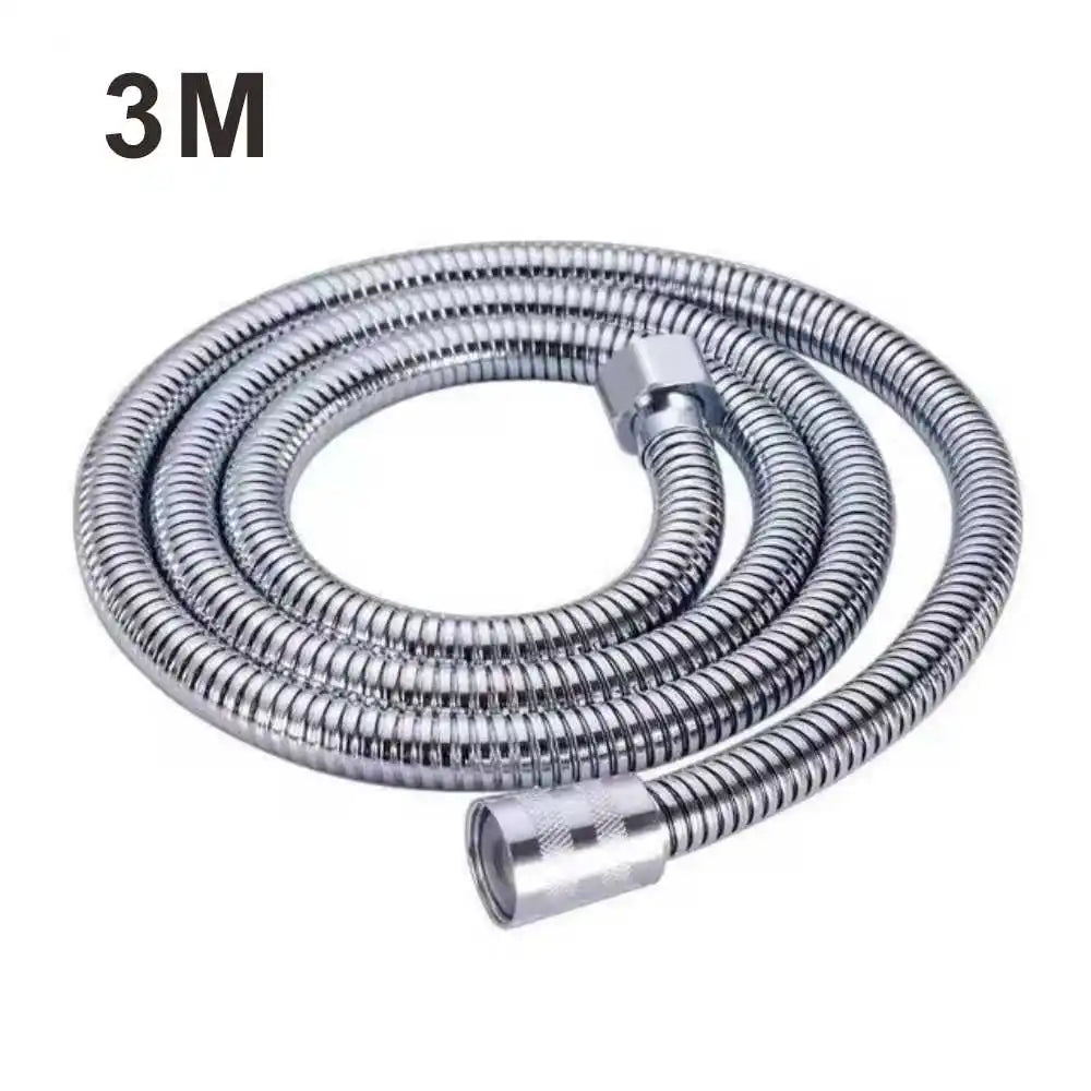 High Pressure Handheld Shower Head & Stainless Steel Hose — Flexible Bathroom Extension