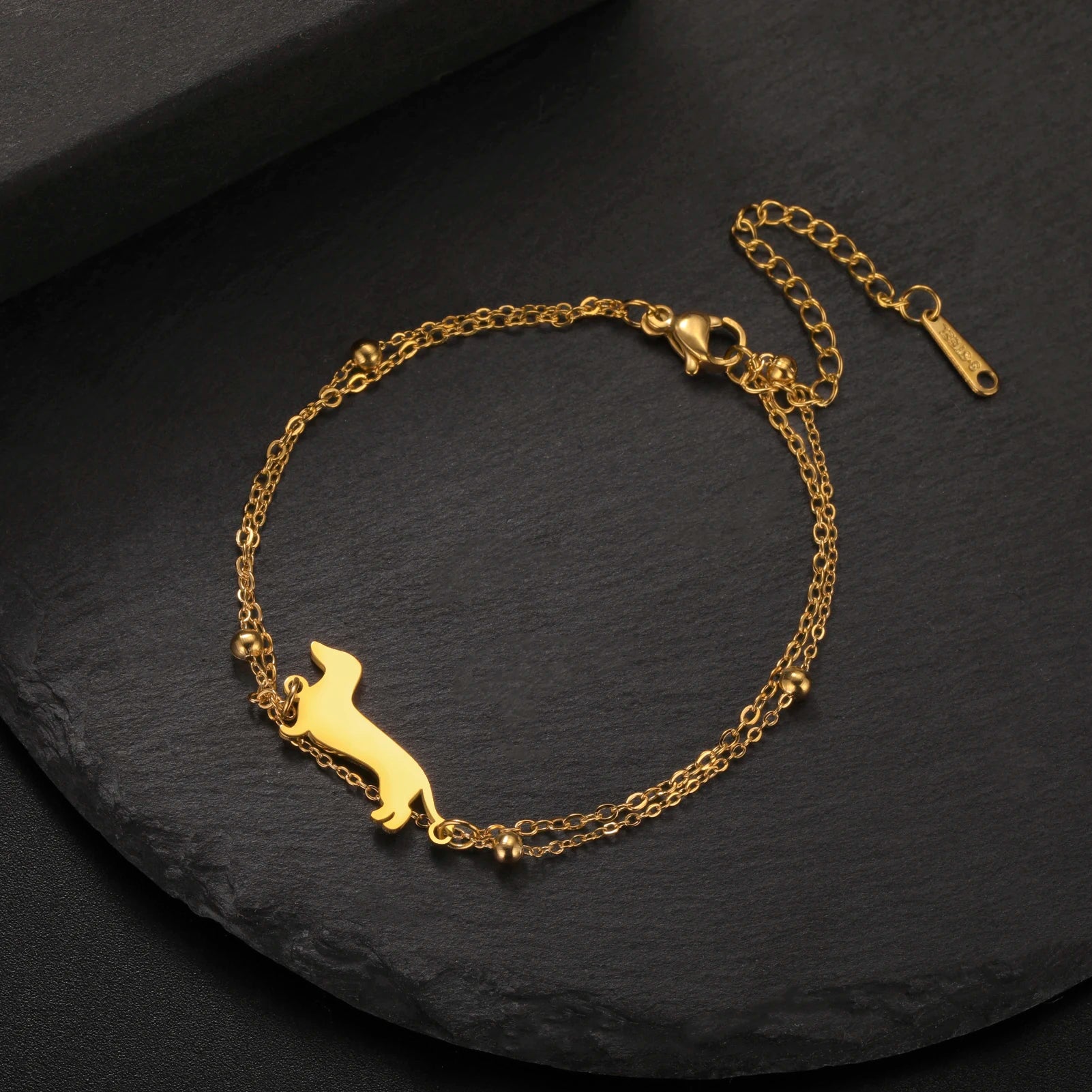 Dachshund Dog Stainless Steel Bracelet — Elegant Animal Jewelry for Women