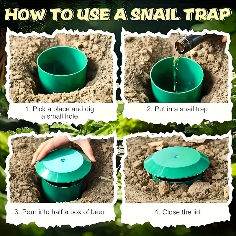 Reusable Snail and Slug Traps — Durable Garden Pest Catcher with Lid