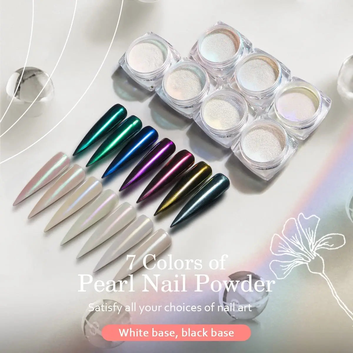 MingLee Aurora Chrome Nail Powder — Holographic Mirror Effect Set