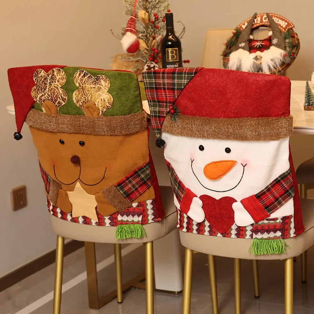 Christmas Character Dining Chair Covers — Festive Holiday Decor for Home & Office