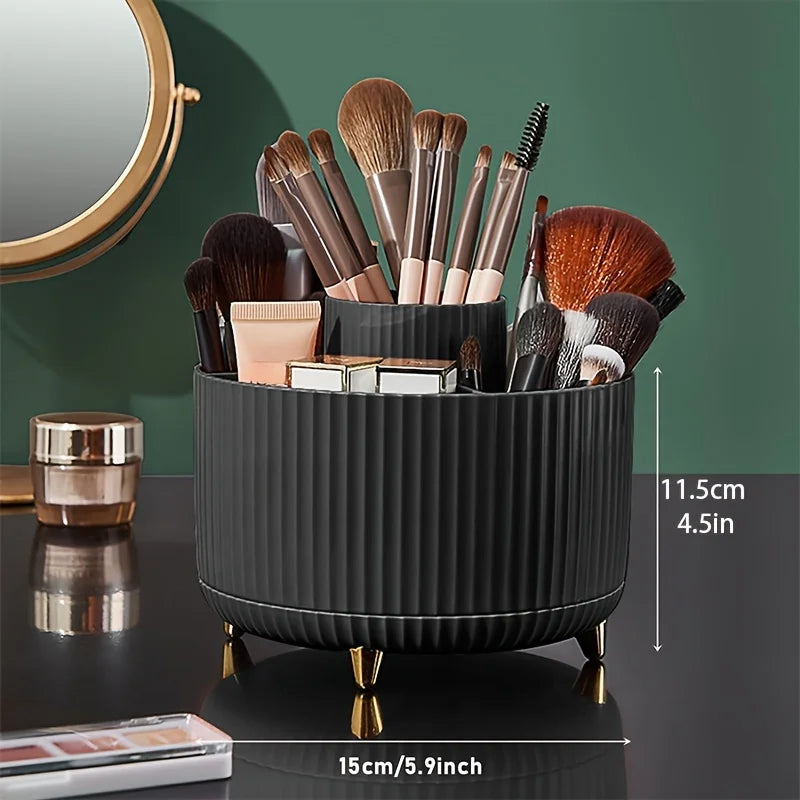 RONSLORE 360° Rotating Makeup Brush Holder — 5-Slot Desktop Organizer