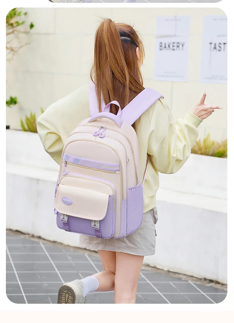 Kawaii Kids School Backpack — Waterproof Nylon Schoolbag with Cute Pendant