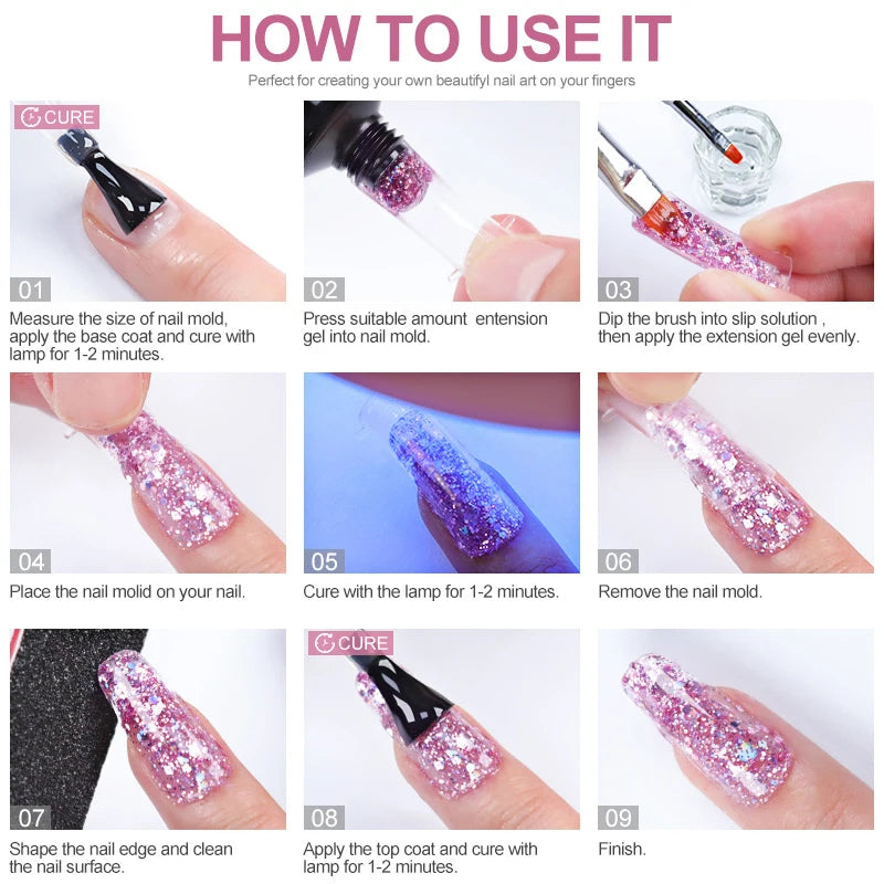 MOSKANY Poly Nail Gel Kit — Complete Manicure Set with LED Lamp