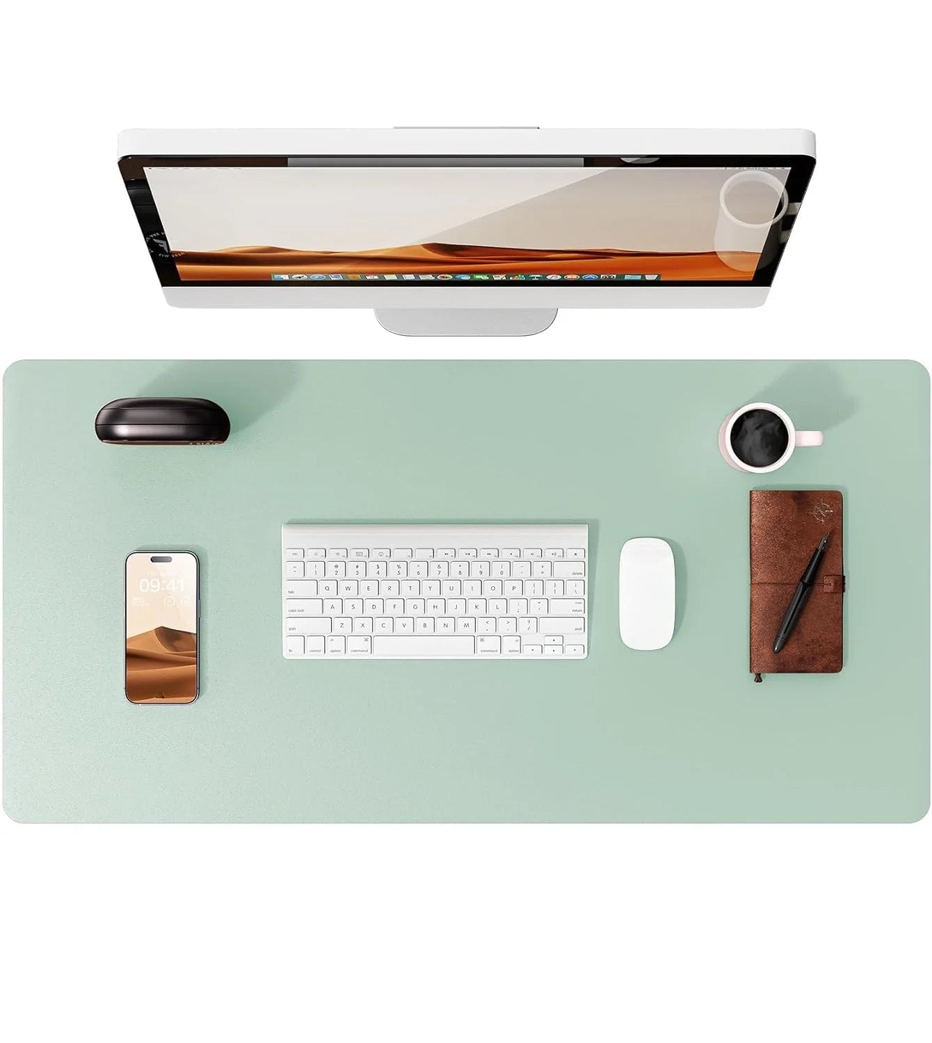 YSAGi Leather Desk Mat — Large Waterproof Mouse Pad & Desk Protector