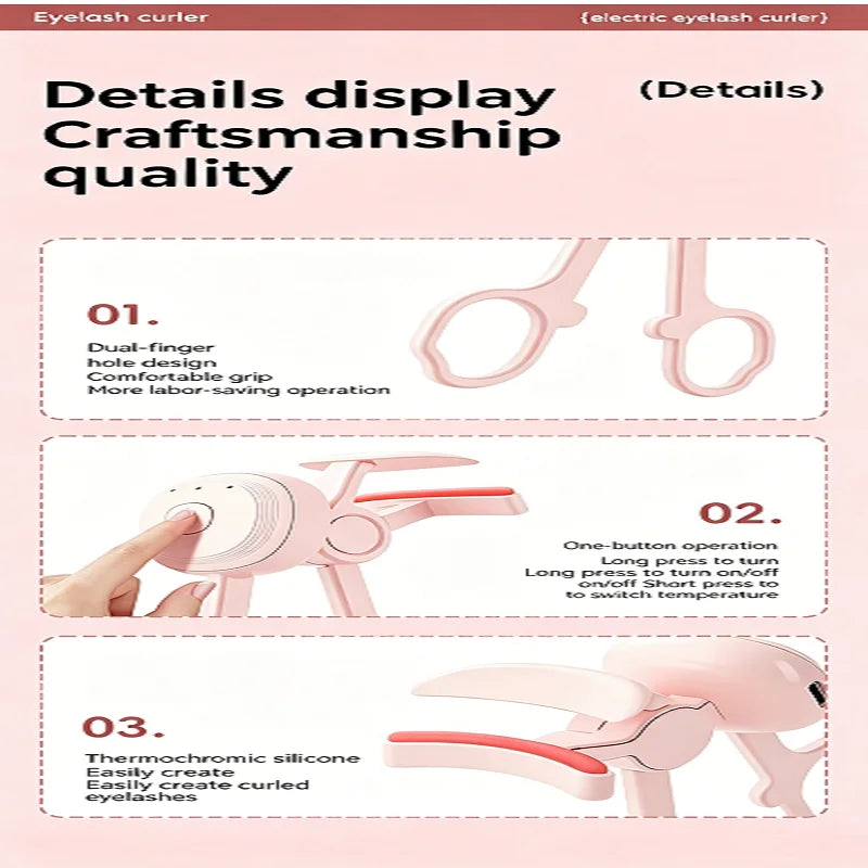 Rechargeable Electric Eyelash Curler — Heated Tool for Long-Lasting Lift
