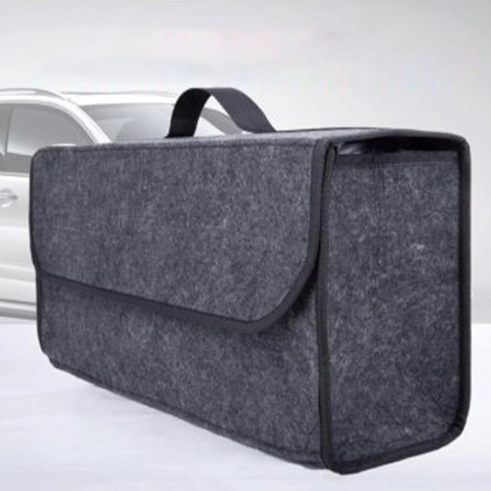 kkjoy Car Trunk Organizer — Large Anti-Slip Felt Storage Bag, Grey