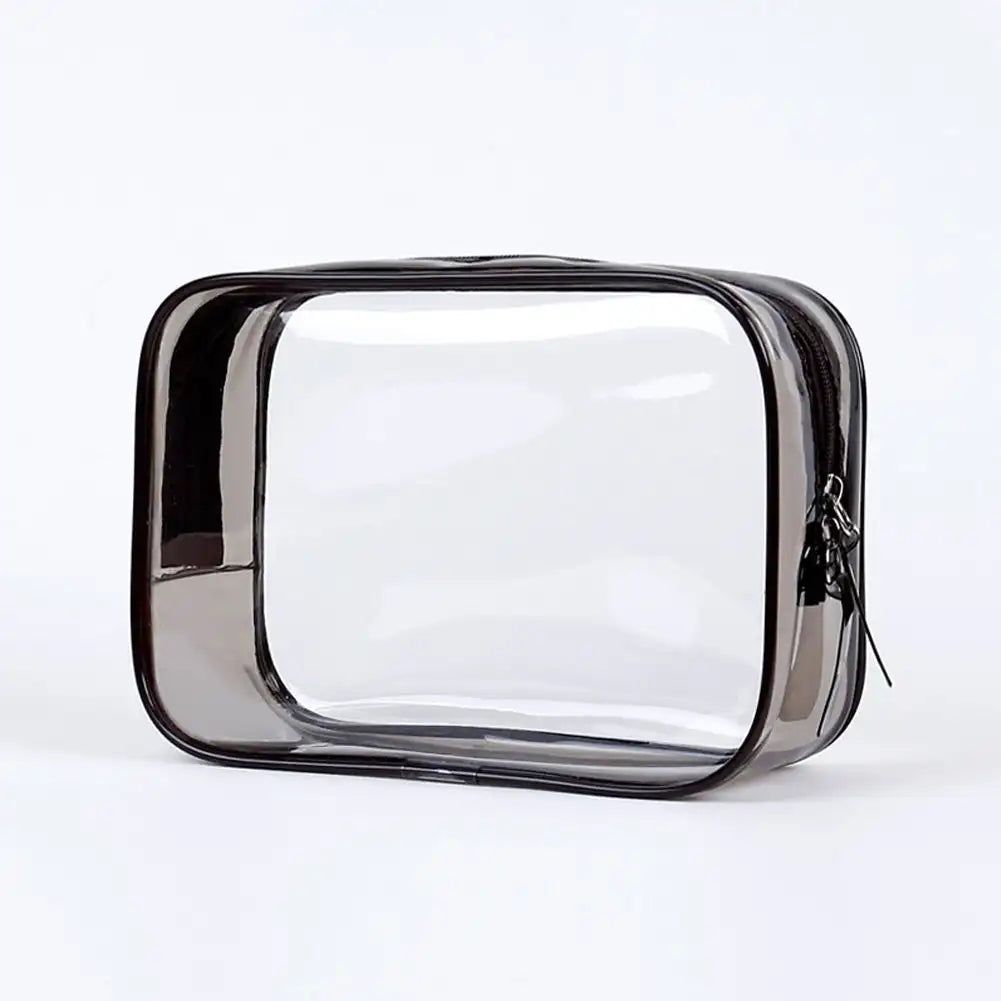 Transparent PVC Cosmetic Bag — Waterproof Travel Makeup Pouch