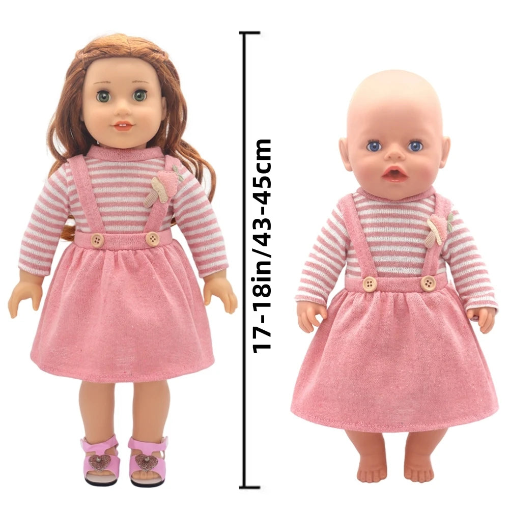 Kanvtoy Doll Clothing Sets — Cute Rompers and Shoes for 13-18 Inch Dolls