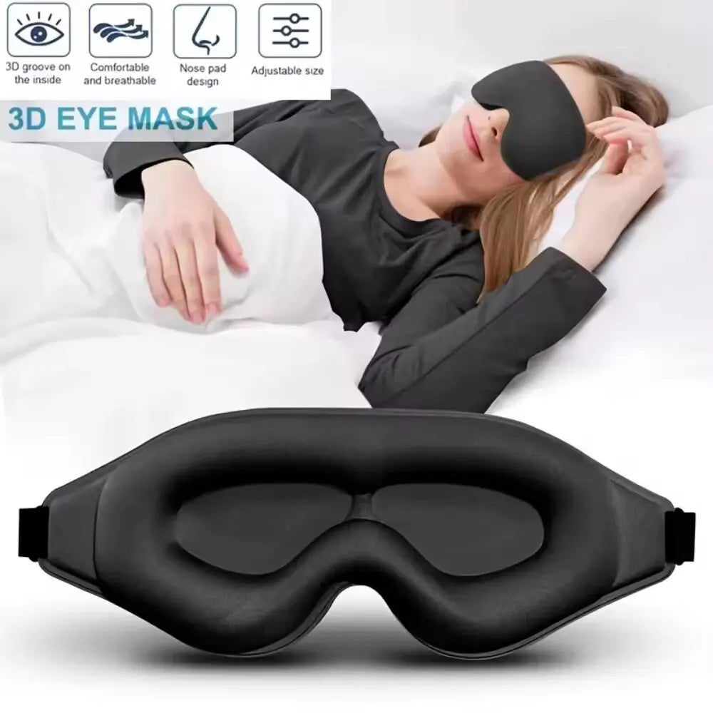 3D Memory Foam Eye Mask — Breathable Blackout Sleep Cover