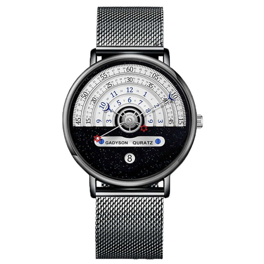 Men's Business Quartz Watch — Fashionable Stainless Steel Wristwatch with Auto Date