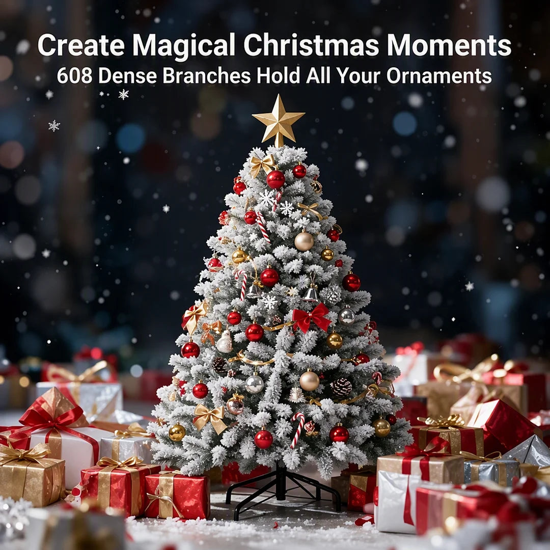 6ft Artificial PVC Fir Christmas Tree — Full Lush Design with Metal Stand