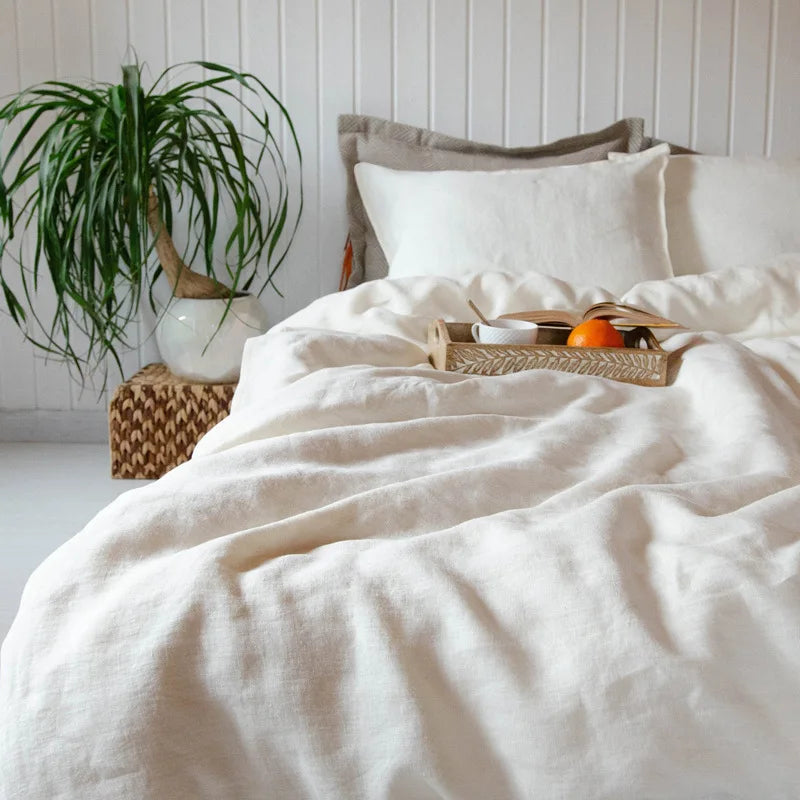 Pure Linen Bed Sheet Set — Breathable 4-Piece Flax Bedding Collection