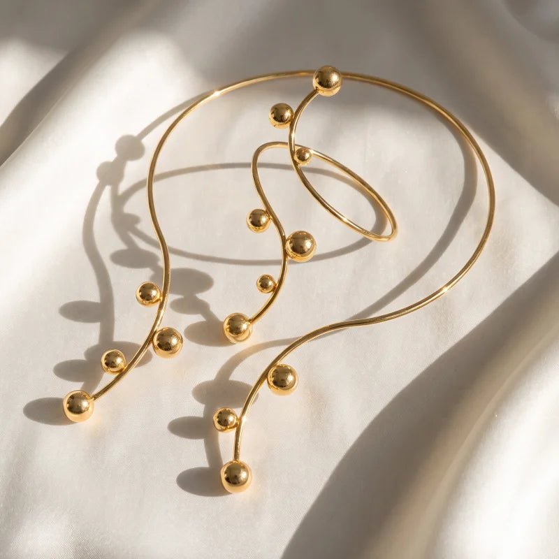 Obega Abstract Vine Jewelry Set — 4 Piece Gold Minimalist Accessory Kit