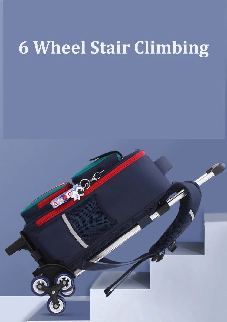 Student Rolling Backpack — Multi-Functional Trolley Bag for Primary School