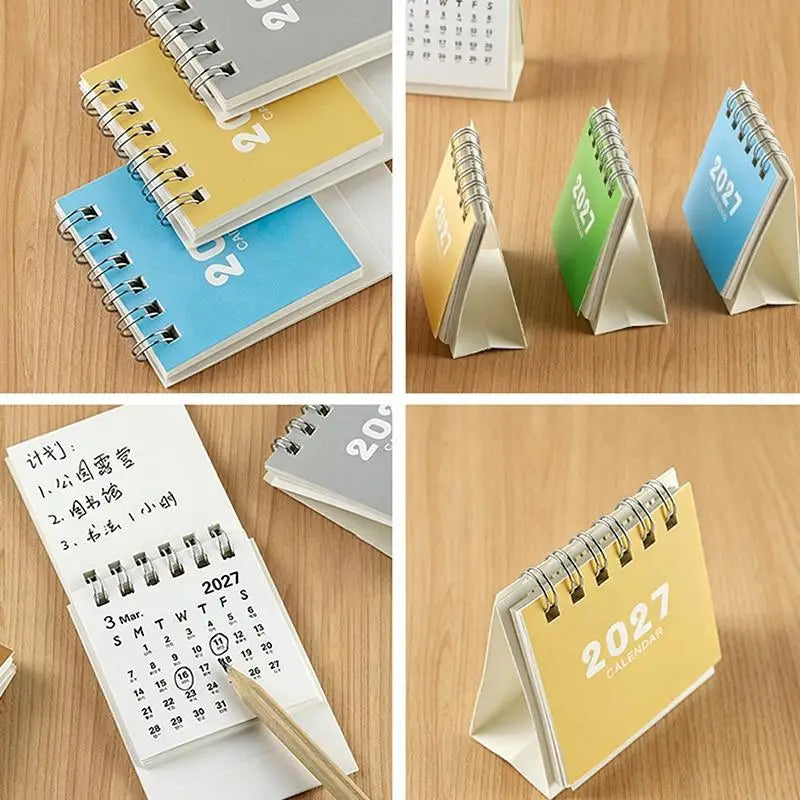 eelhoe 2027 Mini Desk Calendar — Portable Daily Planner for Home and Office