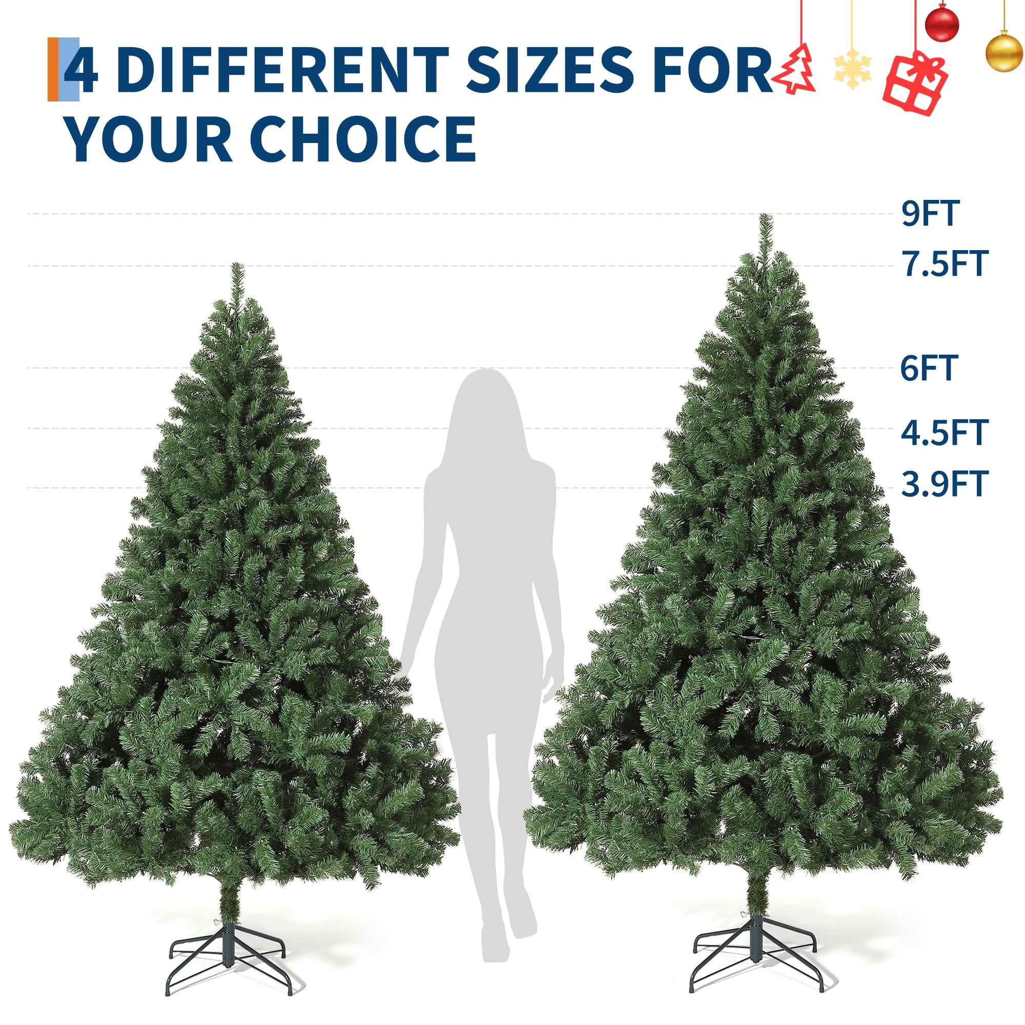 GAOMON Pre-Lit Artificial Christmas Tree — Realistic Spruce Design with LED Lights