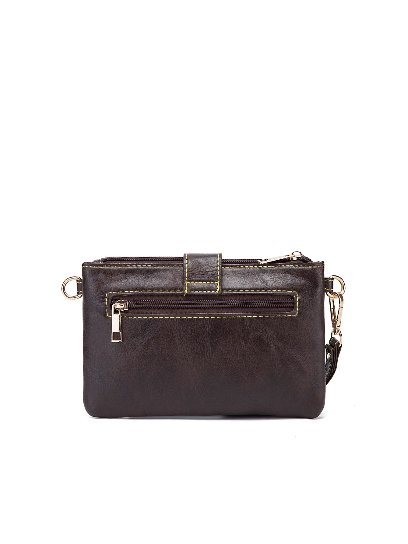 Floral Embossed Crossbody Bag — Multi-Compartment Shoulder Purse with Wristlet
