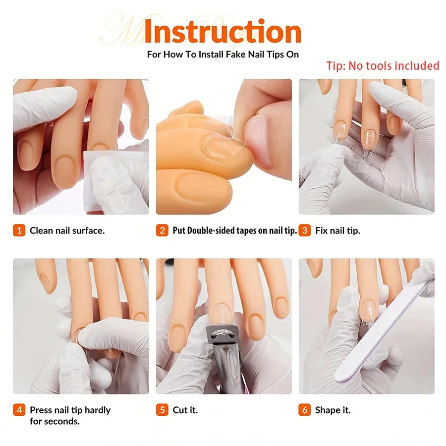 Nail Art Practice Hand — Flexible Manicure Training Model