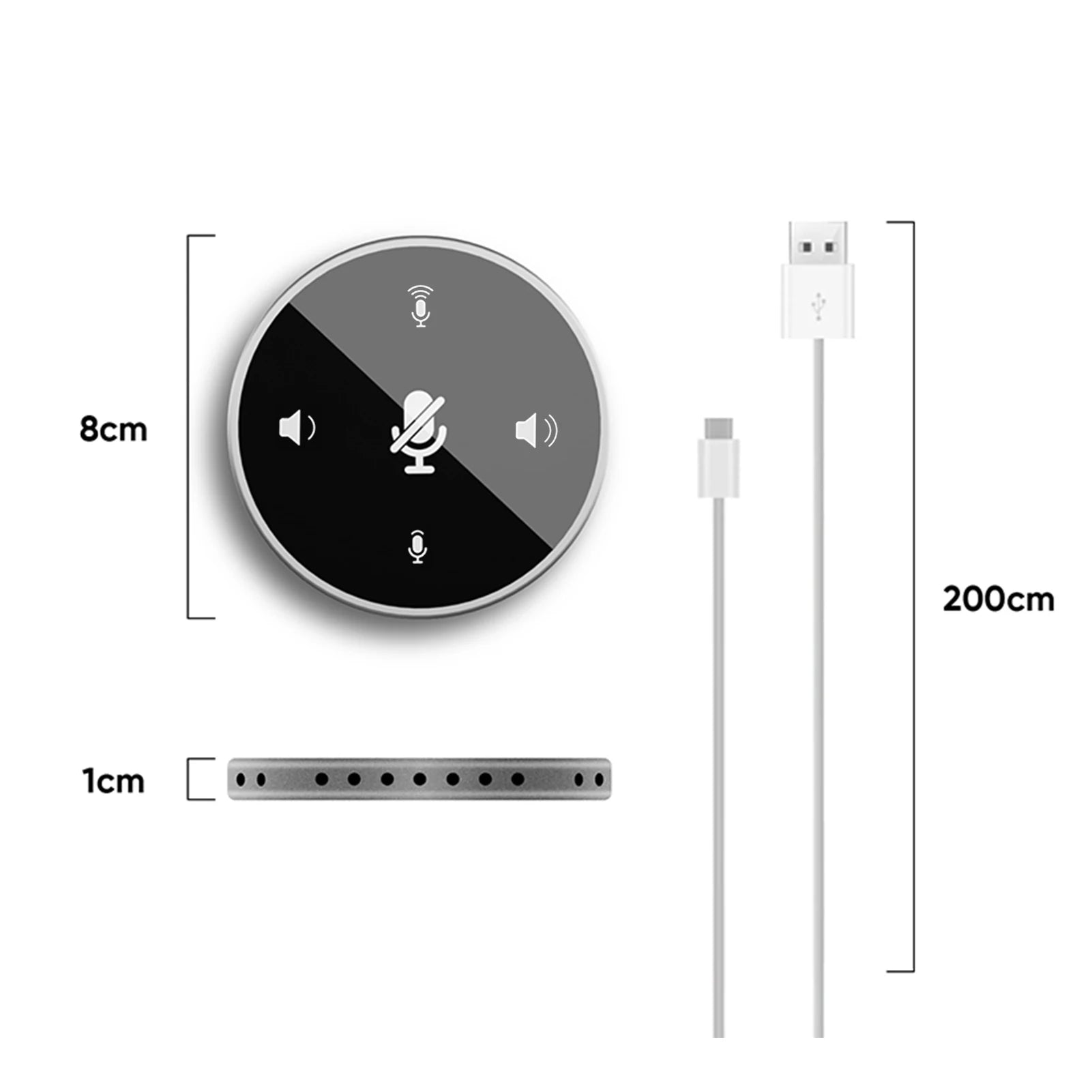 EWIND USB Conference Speakerphone — 360° Omnidirectional Desktop Microphone