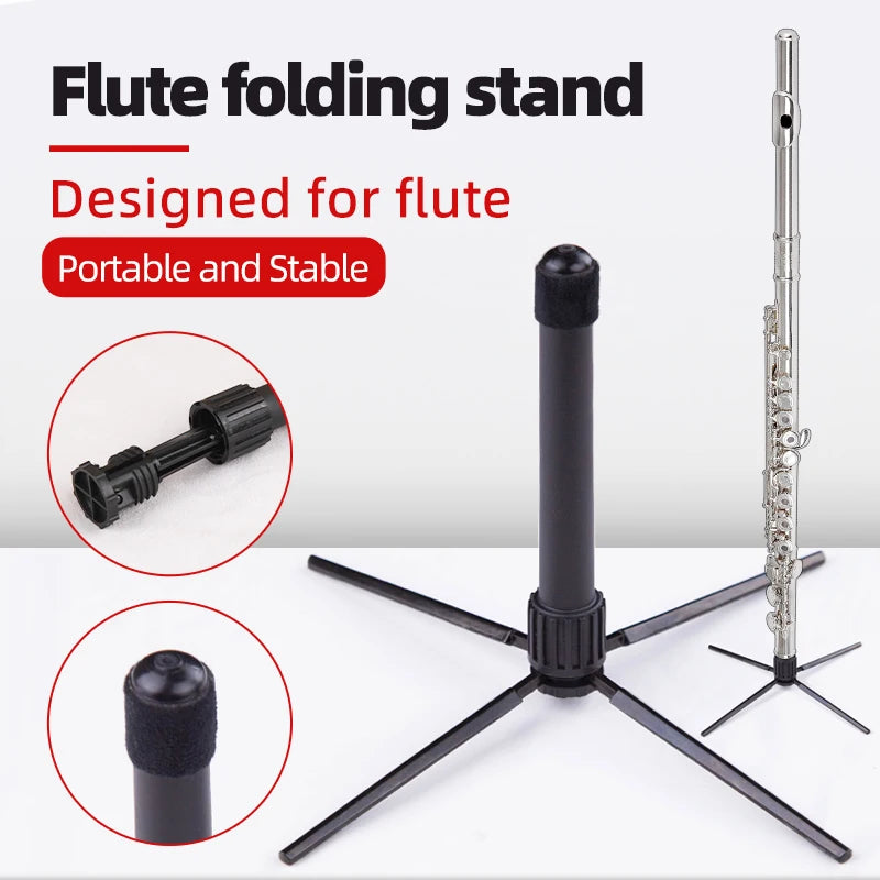 Portable Flute Display Stand — Foldable Musical Instrument Holder