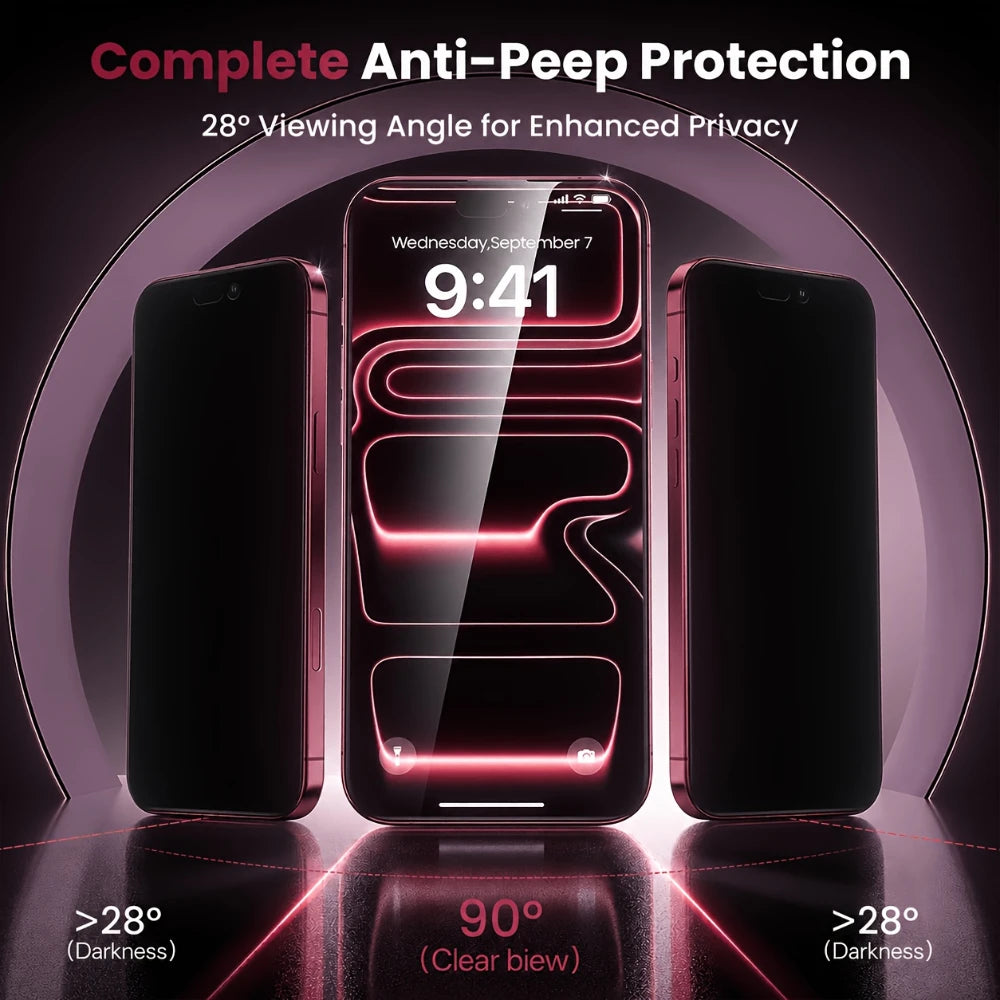 NNBILI Privacy Screen Protector — Tempered Glass Anti-Spy Film