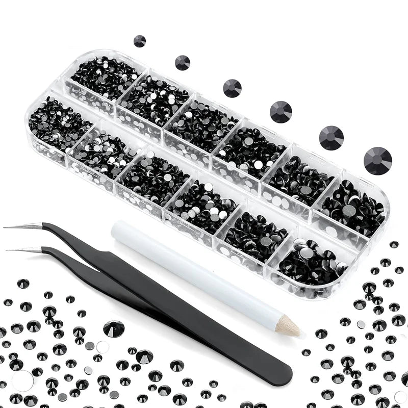 Nibiru DU Clear Flatback Rhinestone Set — 3792pc Crystal Nail Art Kit