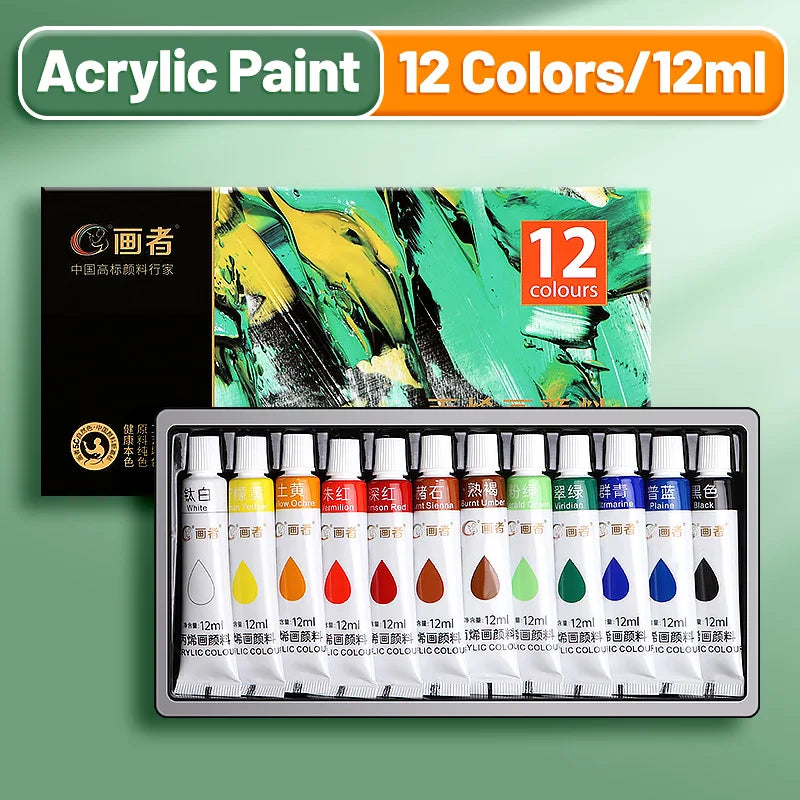 Vibrant Acrylic Paint Set — Multi-Surface DIY Art Kit for Canvas and Wood