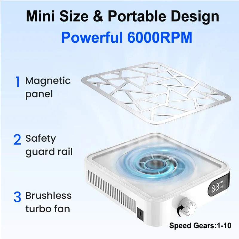 DH Beauty Nail Dust Collector — Rechargeable Professional Vacuum Machine