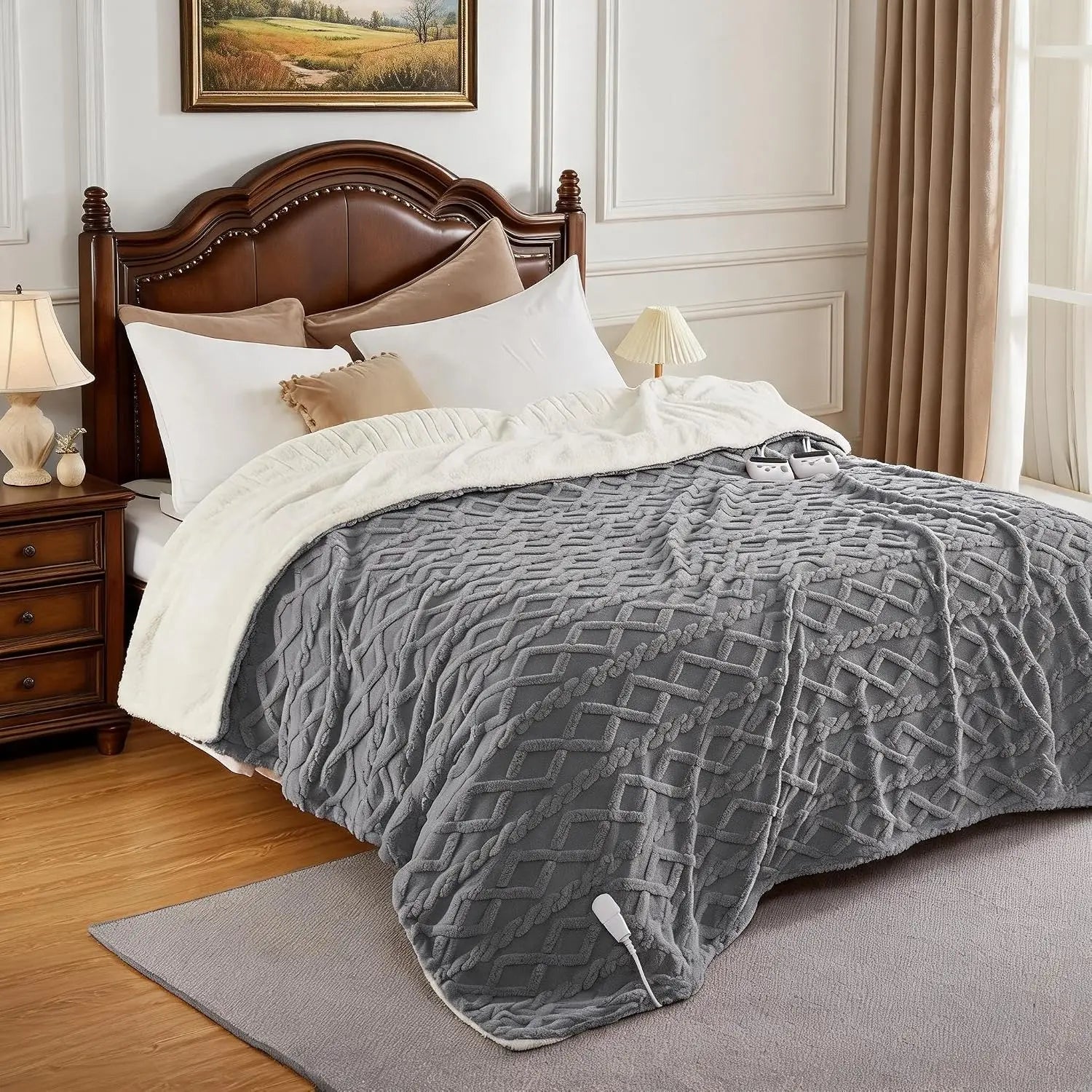 Garvee Electric Heated Blanket — Soft Double Sided Throw for Sofa and Bed