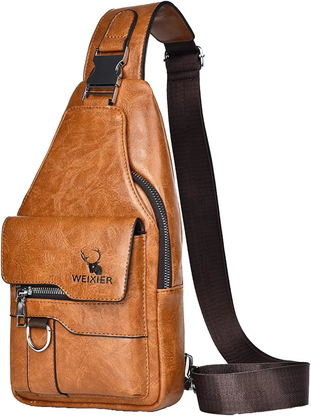 PU Leather Crossbody Sling Bag — Compact Chest Bag for Travel & Daily Use
