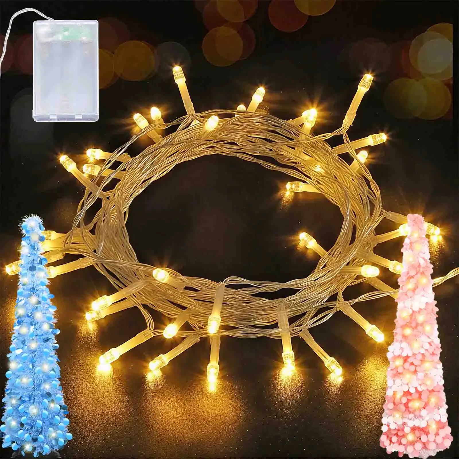 HATISAN 5ft Pencil Christmas Tree — Collapsible Tinsel Pop Up Decor