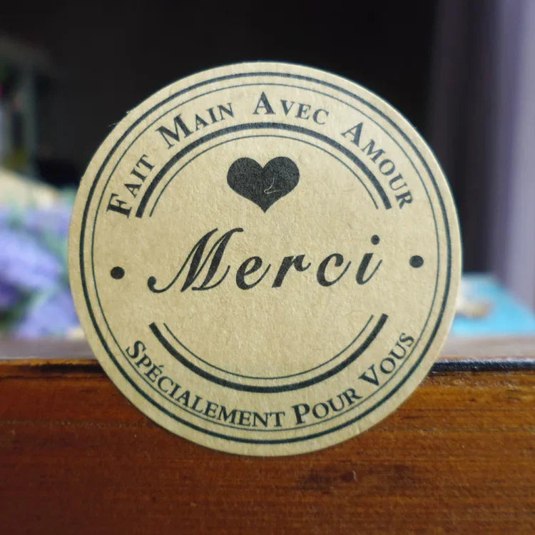 Kraft Paper Seal Stickers — Self-Adhesive Round Labels for DIY Crafts